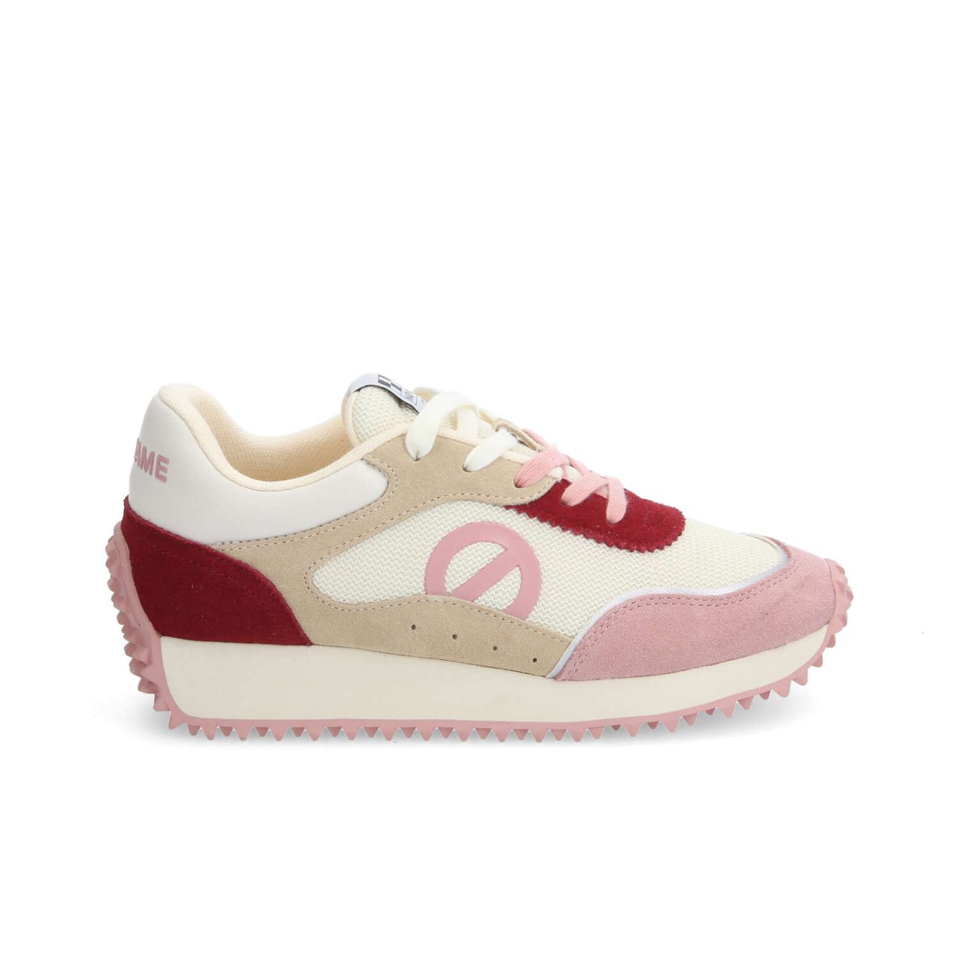 PUNKY JOGGER W - KNIT/SUEDE/SUED - BIANCO SPORCO/ROSA/ROSSO